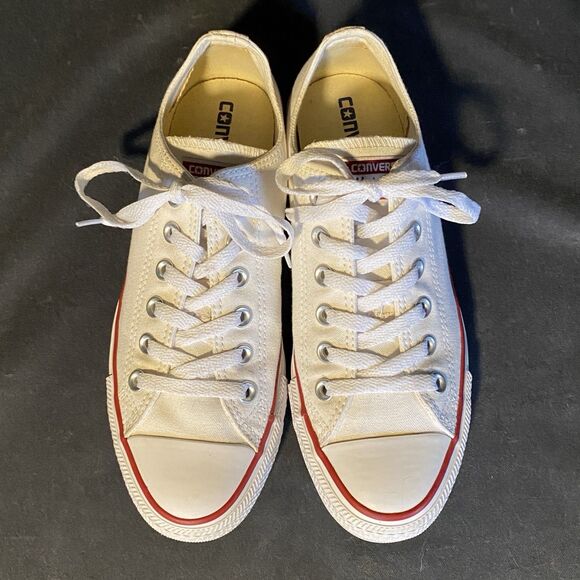 Converse White All Star Low Top Shoes Unisex Men's 6 Women's 8 - Picture 3 of 11